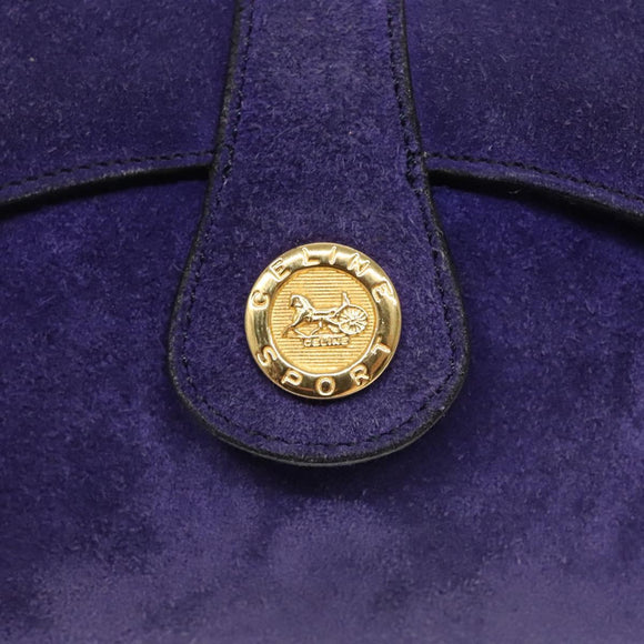 CELINE Chain Shoulder Bag Suede Purple Auth BA1516