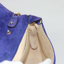 CELINE Chain Shoulder Bag Suede Purple Auth BA1516-21