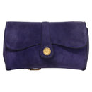 CELINE Chain Shoulder Bag Suede Purple Auth BA1516-13