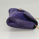 CELINE Chain Shoulder Bag Suede Purple Auth BA1516-3