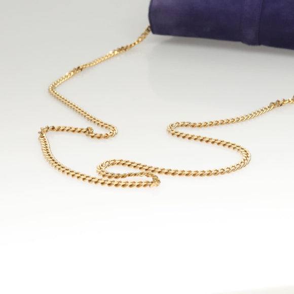 CELINE Chain Shoulder Bag Suede Purple Auth BA1516