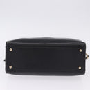 CHANEL Chain Tote Bag Caviar Skin Black Gold CC Auth BA15172-6