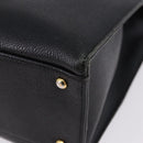 CHANEL Chain Tote Bag Caviar Skin Black Gold CC Auth BA15172-17
