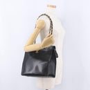 CHANEL Chain Tote Bag Caviar Skin Black Gold CC Auth BA15172-26