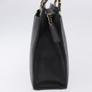CHANEL Chain Tote Bag Caviar Skin Black Gold CC Auth BA15172-5