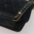 CHANEL Matelasse Chain Shoulder Bag Suede Black Gold CC Auth BA15173-16