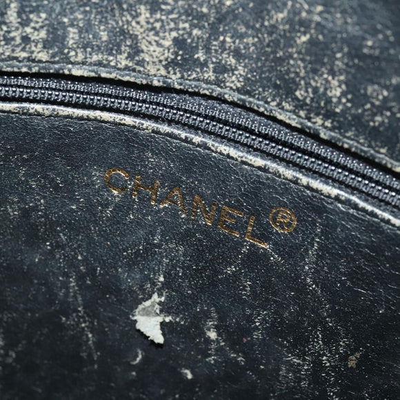 CHANEL Matelasse Chain Shoulder Bag Suede Black Gold CC Auth BA15173