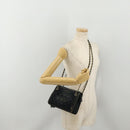 CHANEL Matelasse Chain Shoulder Bag Suede Black Gold CC Auth BA15173-24