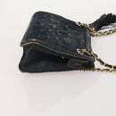 CHANEL Matelasse Chain Shoulder Bag Suede Black Gold CC Auth BA15173-3