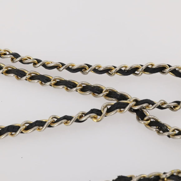 CHANEL Matelasse Chain Shoulder Bag Suede Black Gold CC Auth BA15173