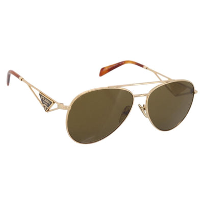 PRADA Sunglasses metal Brown Auth BA15182M