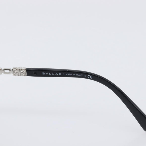 BVLGARI Sunglasses Plastic Black Silver Auth BA15183