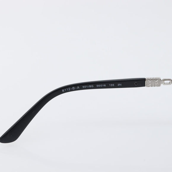 BVLGARI Sunglasses Plastic Black Silver Auth BA15183