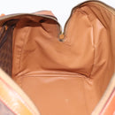CELINE Macadam Canvas Hand Bag PVC Leather Brown Gold Auth BA15189A-18