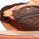 CELINE Macadam Canvas Hand Bag PVC Leather Brown Gold Auth BA15189A-20