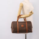 CELINE Macadam Canvas Hand Bag PVC Leather Brown Gold Auth BA15189A-22