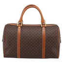 CELINE Macadam Canvas Hand Bag PVC Leather Brown Gold Auth BA15189A-2