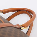CELINE Macadam Canvas Hand Bag PVC Leather Brown Gold Auth BA15189A-8