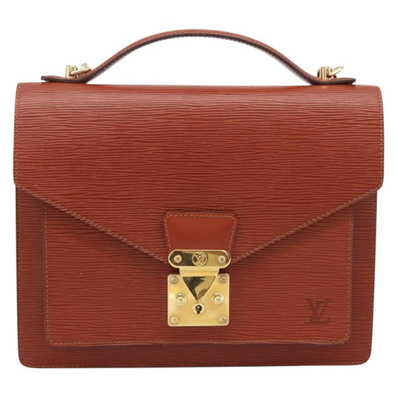LOUIS VUITTON Epi Monceau 28 Hand Bag Brown M52123 LV Auth BA15191