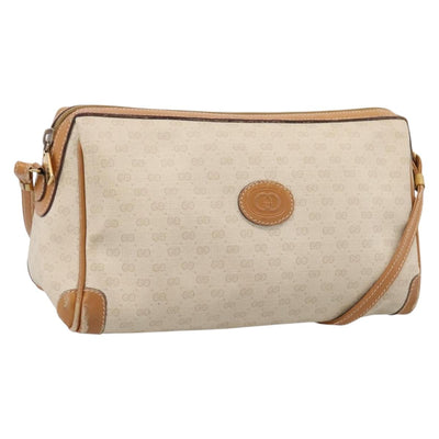 GUCCI Micro GG Supreme Shoulder Bag PVC Ivory Gold 007 32 0042 Auth BA15195