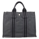 HERMES Fourre Tout PM Hand Bag cotton Gray Silver Auth BA15196-2