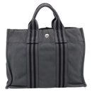 HERMES Fourre Tout PM Hand Bag cotton Gray Silver Auth BA15196-3