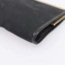 Christian Dior Trotter Canvas Clutch Bag Nylon Black Gold Auth BA15198-10