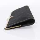 Christian Dior Trotter Canvas Clutch Bag Nylon Black Gold Auth BA15198-4