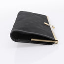 Christian Dior Trotter Canvas Clutch Bag Nylon Black Gold Auth BA15198-5