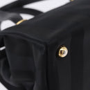 VALENTINO Hand Bag Nylon Black Gold Auth BA15199-9