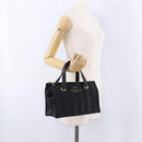 VALENTINO Hand Bag Nylon Black Gold Auth BA15199-23