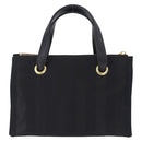 VALENTINO Hand Bag Nylon Black Gold Auth BA15199-2