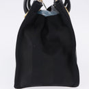 VALENTINO Hand Bag Nylon Black Gold Auth BA15199-3