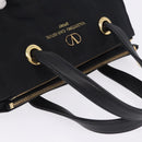 VALENTINO Hand Bag Nylon Black Gold Auth BA15199-6