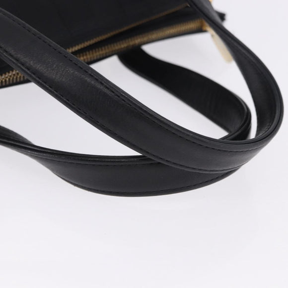 VALENTINO Hand Bag Nylon Black Gold Auth BA15199