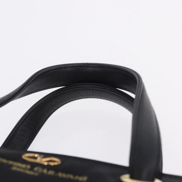 VALENTINO Hand Bag Nylon Black Gold Auth BA15199