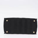 VALENTINO Hand Bag Nylon Black Gold Auth BA15199-5