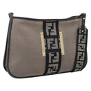 FENDI Zucca Canvas Shoulder Bag Beige Gold Auth BA15204-1