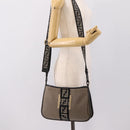 FENDI Zucca Canvas Shoulder Bag Beige Gold Auth BA15204-24