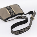 FENDI Zucca Canvas Shoulder Bag Beige Gold Auth BA15204-7