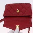 CHANEL Matelasse Waist bag Lamb Skin Red Gold CC Auth BA15205-15