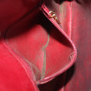 CHANEL Matelasse Waist bag Lamb Skin Red Gold CC Auth BA15205-21