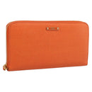 FENDI Long Wallet Leather Orange Silver Auth BA15216V-1