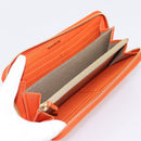 FENDI Long Wallet Leather Orange Silver Auth BA15216V-9