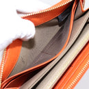 FENDI Long Wallet Leather Orange Silver Auth BA15216V-18