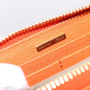 FENDI Long Wallet Leather Orange Silver Auth BA15216V-20