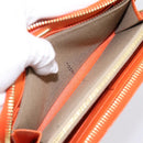 FENDI Long Wallet Leather Orange Silver Auth BA15216V-22