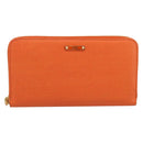 FENDI Long Wallet Leather Orange Silver Auth BA15216V-13