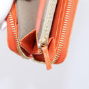 FENDI Long Wallet Leather Orange Silver Auth BA15216V-23