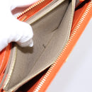 FENDI Long Wallet Leather Orange Silver Auth BA15216V-10